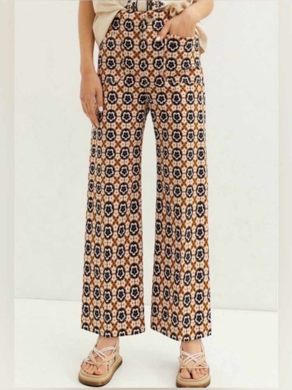 Maeve by Anthropologie The Colette High-Rise Wide-Leg Crop Pants